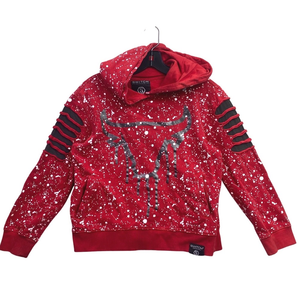 Switch Hoodie Boys Medium Grunge Splatter AOP Pullover‎ Everyday Streetwear